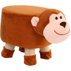 Milageto Mazs kāju paliktnis Izturīgs neslīdošs polsterēts sēdeklis Ottoman Stool Footrest guļamistabai Bērnu istaba Dzīvojamā istaba Durvju dīvāns Monkey