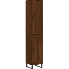 vidaXL Highboard Brown Oak Effect 34,5 x 34 x 180 cm Koka materiāls