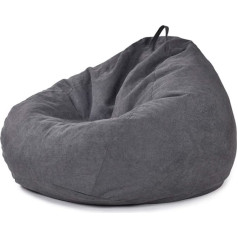 Sttc Liels Bean Bag sēdekļa spilvena pārvalks, Bean Bag ārējais pārvalks, Premium maināms pārvalks bumbiera formas Bean Bag maisam ar Zip, bez pildījuma, melns, XXL