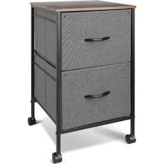 Vayotoy Rolling Container with 2 Drawers, Mobile Filing Cabinet, Office Cabinet, Printer Table, Vertical Drawer Cabinet with 4 Scroll Wheels for Office, Home, Company, School, Files, Documents,