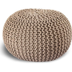 Casamia Trikotāžas Pouf Diametrs 55 vai 45 cm sēdekļa Pouf grīdas spilvens Ilgtspējīga Chunky Knit Izskats izmērs Diametrs 55 cm bēšs