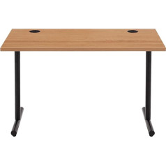 Amazon Basics Stačiakampio formos paprastas rašomasis stalas, buko viršus ir juodas rėmas, kompiuterio stalas, lengvai surenkamas, 120 x 60 x 73,6 cm (buvęs 