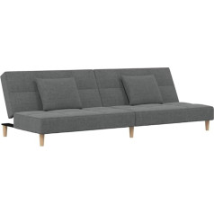 Vidaxl Sofa lova 2 vietų sofa su 2 pagalvėlėmis Sofa lova gyvenamajam kambariui Namų kino biuras Sofa lova Dienos lova Svečių lova Tamsiai pilkas audinys