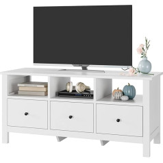 Forehill Lowboard TV Cabinet White TV Cabinet TV Board TV Bench TV Stand Scandinavian for Living Room Wood 108 x 40 x 50 cm