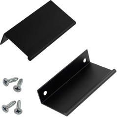Aerzetix - C63907 2 baldų rankenų rinkinys Ašių atstumas 64 mm - skirtas spintelės stalčiaus baldų apdailai Virtuvė Svetainė Surinkimas - Metalas - Matinė juoda apdaila