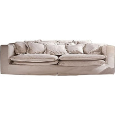 Delife Noelia Big Sofa, Light Grey, 240 x 145 cm, includes Cushions, Covered Sofa