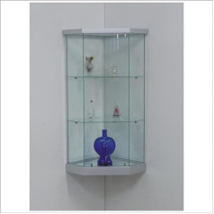 Vm Art Design Glass Stūra stikla skapis VM 504 TC (sudraba krāsā)