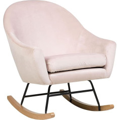 Beliani Oxie Modern Rocking Chair Velvet Fabric Pink