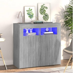 Vidaxl Bussandri Exclusive Bufete ar LED apgaismojumu Sonoma Grey 80 x 35 x 75 cm