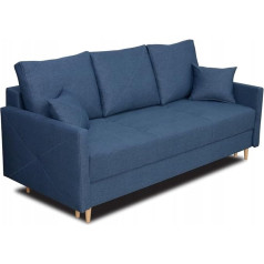 Impar24 Yantai Sofa Bed with Sleep Function and Storage Box, Folding Sofa, Sofa Bed 208 x 103 x 101 cm, Couch in Velour Fabric, Colour: Blue