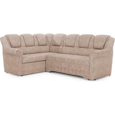 Altdecor Lordy 2 Corner Sofa Left with Sleep Function and Bed Box with Gas Lift, Upholstered Couch in L-Shape Left Arranged on the Left, Backrest Padded, Ideal as a Guest Bed - Lordy 2 243 x 195 x 112