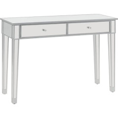 ADWOA Mirrored Console Table Made of MDF and Glass 106.5 x 38 x 76.5 cm Storage Table Narrow Cosole Table