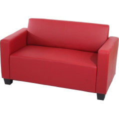 Mendler Lyon Modular 2-Seater Sofa Couch Faux Leather 136 cm Red