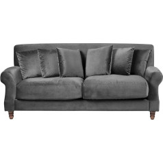 Beliani Eike Modern 3-Seater Sofa in Grey Vintage Look Upholstered