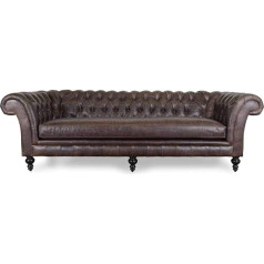 Jvmoebel Chesterfield #284 XXL Lielais dīvāns dīvāns 240 cm Mīkstie dīvāni 4-vietīgi ādas Vintage