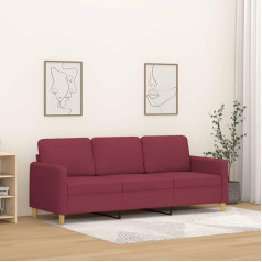 LAPOOH 3-vietė sofa vyno raudona 180 cm, audinys, poilsio sofa, sofos ir kušetės, poilsio sofa, svetainės sofa, sofa su miegojimo funkcija - 359492