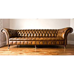 Jvmoebel XXL liels dīvāns dīvāns Chesterfield 245 cm spilvenu dīvāni 4 sēdvietas ādas tekstils #318