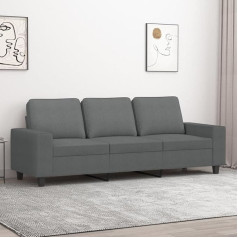 Lapooh 3 vietų sofa tamsiai pilka, 180 cm, audinys, svetainės sofa, sofos ir kušetės, poilsio sofa, svetainės sofa, sofa su miego funkcija - 359400