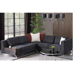 Jv Möbel Living Room Corner Sofa L-Shape Sofa Luxury Sofas Modern Fabric Design Polyester