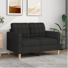 Zeyuan 2 vietų sofa Juoda 120 cm audinio sofa Svetainė Jaunimo sofa Atsipalaiduoti sofos ir sofos Miegamojo sofa Jaunimo vaikų kambarys