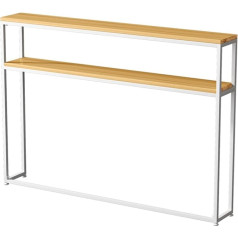 Konsoles galds ar 2 plauktiem Rūpnieciskais ļoti šaurs dīvāna galds Slim garš galds Space Saving Accent Table viesistabai guļamistabā Ieejas gaitenis (izmērs: 100X)