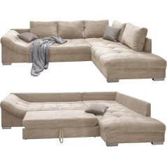 Luma-Home Schönes Für Dein Zuhause Graži velvetinė kampinė sofa su miego funkcija, 