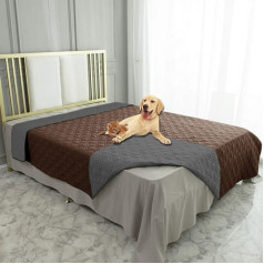 Ameritex Waterproof Dog Bed Cover Pet Blanket for Furniture, Bed, Couch, Sofa, Reversible (203 x 253 cm, Chocolate+Dark Grey)