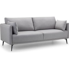 Julian Bowen 3 Seater Solid Wood Frame Sofas with Foam and Fabric Upholstery Platinum