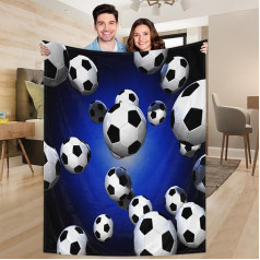 Ririx Futbola sega, sporta futbola sega, gultai, dīvānam, dīvānam, krēslam, kempingiem un ceļojumiem, viegla sega, liela (203 x 152 cm)