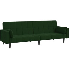 Vidaxl 2 vietų sofa-lova su 2 pagalvėlėmis Tamsiai žalias aksomas