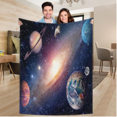 Ririx Космическое одеяло Universe galaxy space throw blanket space galaxy universe blanket, для кровати, дивана, софы, кресла, кемпинга и путешествий, легкое одеяло, большое