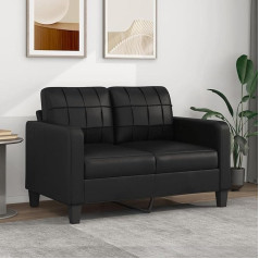 Arkem 2 vietų sofa juoda 120 cm dirbtinės odos grindų sofa su miegojimo funkcija Maža sofa