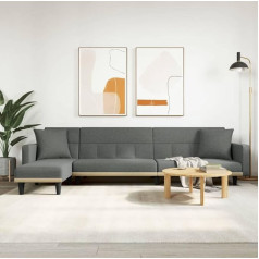 Ciadaz L formos tamsiai pilka 275 x 140 x 70 cm audinys, sofa su miego funkcija, sofa lova, sofa lova, maža sofa lova, sofa lova, sofa lova, gyvenamoji sofa, svetainės zona, svetainė, 3157233