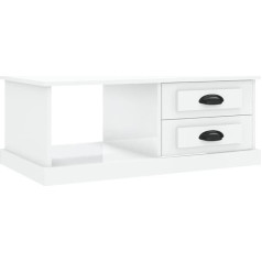 ‎Vidaxl vidaXL kafijas galdiņš High-Gloss White 90 x 50 x 35 cm Koka materiāls