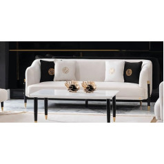 Jv Möbel Dizainerio sofa 3-vietė Dizainas 210 cm Prabangios sofos Sofa 3 vietų Tekstilinė sofa Baldai