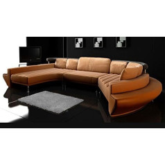 Bullhoff By Giovanni Capellini Zurich Living Landscape U-Shaped Brown / Black Leather XXL