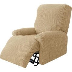 JHLD Stretch Armchair Cover, Relaxing krēsls, Žakarda atpūtas krēsls pārklāj, komplekts no 4, mīksts atpūtas krēsls pārklāj, noņemams, mazgājams dzīvojamā istaba, haki atpūtas krēsls