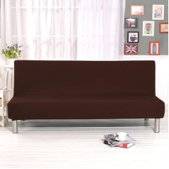 ‎Mony mony Pure Colour Dīvāns Cover All Inclusive Integrāls Armless Extendable Pet Dog Dīvāns Ekrāna aizsarglīdzeklis Ziedu raksts Aizsargapvalks Stretch Elastīga auduma dīvāns Dīvāns Stretch Cover Kafija 160 cm-195