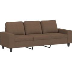 Vidaxl Sofa 3-vietė, svetainės sofa sofa su atlošais, svetainės sofos dizainas, sofa su metaliniu rėmu, sėdimieji baldai, trivietė, rudos spalvos audinys