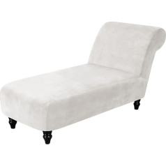 ‎Topchances TOPCHANCES Velvet Chaise Lounge Slipcovers, atpūtas krēsla pārvalks, atpūtas atpūtas krēsls, luksusa krēslu pārvalki, slīdošais pārvalks, elastīgs, neslīdošs (balts)