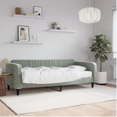 Ciadaz Daybed with Mattress, Light Grey, 90 x 200 cm, Velvet, Sofa Bed, Sofa Bed, Sofa Bed, Teenager's Bed, Bed Frame, Bed Couch 3197039