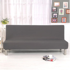 TOPCHANCES Dīvāna pārvalks Armless Stretch Fabric Futon Protector Dīvāna gulta Slipcover Elastīgs Spandekss Moderns vienkāršs salokāms dīvāns Dīvāna vairogs (pelēks)