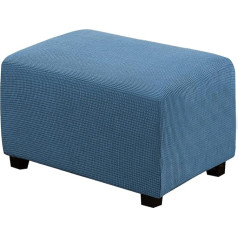 LINFKY Stretch Ottoman Slipcover, Stretch Storage Ottoman Slipcover Protector, Spandekss Elastīgs taisnstūra kāju paliktnis, dīvāna slīdēšanas pārvalks kāju balstam, taburetei, mēbelēm viesistabā (Dusty Blue,