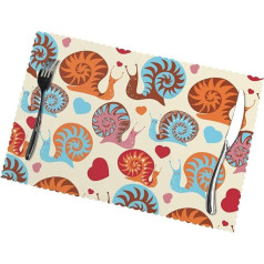 Nezih Cute Snail Print Placemats Set of 6 galda apdares paklājiņš Place Mat Virtuves karstumizturīgs mazgājams