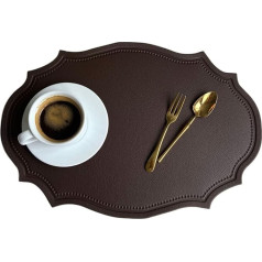 ‎Thepos 4/6PCS Placemats komplekti mākslīgās ādas ziedu formas galda piederumu paliktņi Virtuves piederumi Pārtikas kafejnīcu paliktņi (krāsa: IN Coffee, izmērs: 30x43cm 4gab)