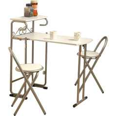 Folding Table , ēdamistabas zona, virtuves bāra galds, 1 galds, 2 krēsli bez uzstādīšanas