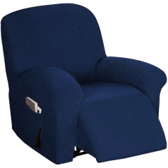 ‎Fiacvrs Fiacvrs 4 gabali Stretchy klāja krēslu pārvalki, klāja krēslu pārvalki, dīvāna pārvalks, stiept dīvāna slipcover, mēbeļu aizsargu pārvalks, dīvāna slipcover klāja krēslam, tumši zils