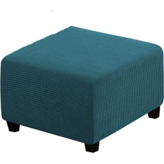 ‎Gamukai GAMUKAI Osmaņu pārvalks Kvadrātveida uzglabāšanas osmaņu slipcover Stretch Footrest Stool Covers Mēbeļu aizsargs Spandex žakarda audums ar elastīgu joslu (vidējs, Teal)