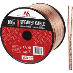 Skaidrus PVC garsiakalbio kabelis, 2*1,5 mm2 / 48*0,20 CCA 3,5*7,0 mm, 100 m, MCTV-512