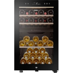 Haier HWS42GDAU1 Wine Fridge / 42 Bottles / 2 Temperature Zones / Unique Natural Airflow System / UV Protection Black Glass Connected